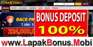 ZONACASINO – WELCOME BONUS 100% SPORTSBOOK MEMBER BARU
