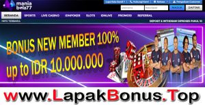 MANIABOLA77 – WELCOME BONUS DEPOSIT 100% SPORTSBOOK MEMBER BARU