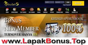 SITUSBET5 – WELCOME BONUS DEPOSIT 100% SPORTSBOOK MEMBER BARU