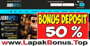 JUDIMPO – WELCOME BONUS DEPOSIT 50 % SLOT GAMES MEMBER BARU